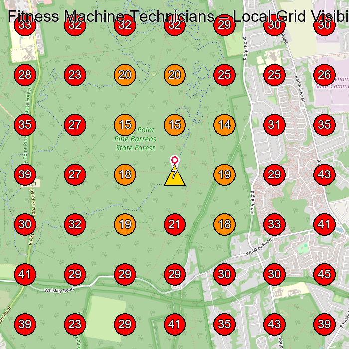 Fitness Machine Technicians GeoGrid visibility map for Painting in None